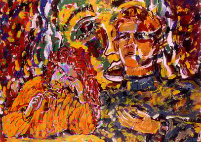 SUEÑO DE MUJER, acrylique sur papier, 70 x 10000 cm, 1997