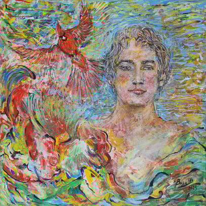 HERMÈS, acrylique sur toile, 80 x 80 cm, 2025