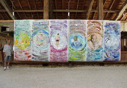 JOURNAL INTIME, acrylique sur support synthétique, (6x) 2.40 m x 100 cm, 2017.jpg