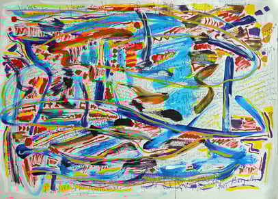 L'ARRIVÉE DE L'AUTOMNE, acrylique et encre sur papier, 60 x 42 cm, 2021