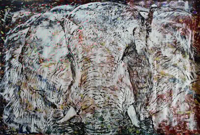 L’ÉLEPHANT, acrylique sur toile, 3.10 m x 2.10 m, 2013