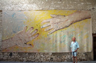 HUMANO, acrylique sur toile, 7 x 3 m, 2019