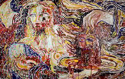 SALOMÉ, acrylique sur toile, 4 m x 2 m, 1983