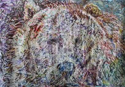 L'OURS, acrylique sur toile, 3.10 m x 2.10 m, 2013