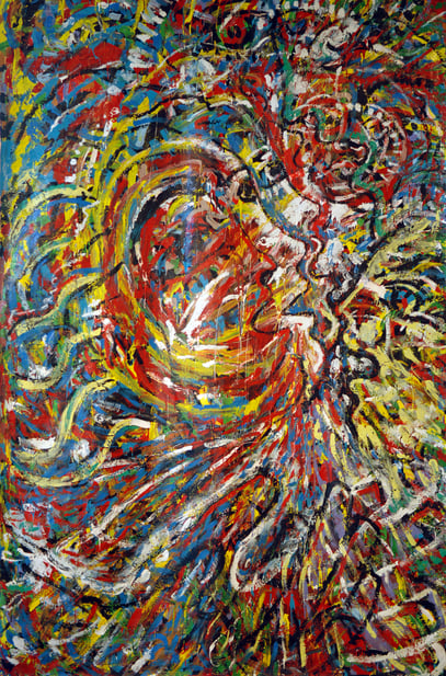 LA FÊTE, acrylique sur toile, 3.50 x 2.20 m, 1995