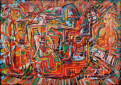 BOLÉRO, acrylique sur support synthétique, 118 x 83 cm, 2025