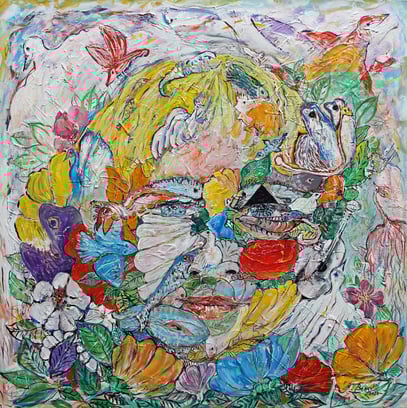 SORTILÈGE, acrylique sur toile, 100 x 100 cm, 2022