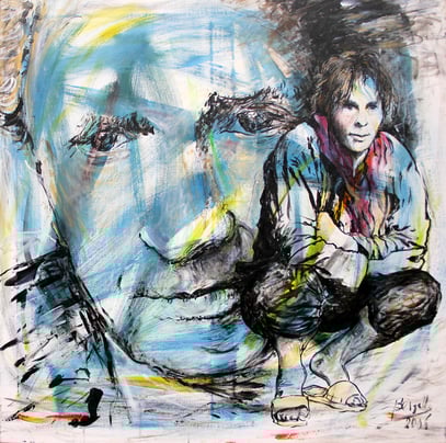 EMMANUEL LÉVINAS - PHILOSOPHE, acrylique sur toile, 90 x 90 cm, 2006