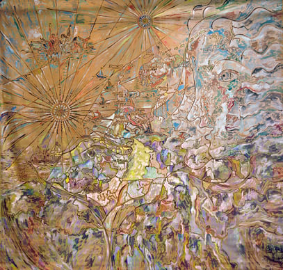 Les Villes du Philosophe, acrylique sur toile, 400 x 400 cm, 1985