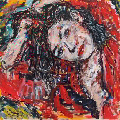 MÉGARE, acrylique sur toile, 80 x 80 cm, 2010