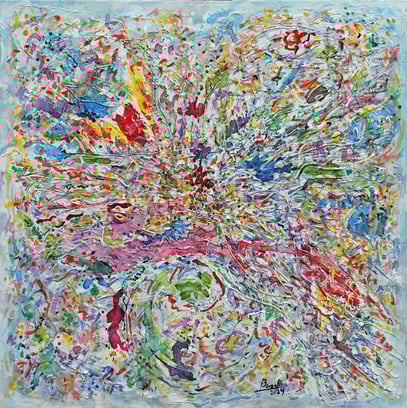 AMOUR, acrylique sur toile, 100 x 100 cm, 2024