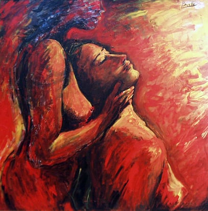 PUESTA DE SOL, acrylique sur toile, 100 x 100 cm, 2000