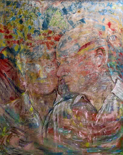 AVEC FREEK, acrylique sur jute, 3.30 m x 4 m, 2018