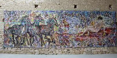LES CHEVAUX, acrylique sur toile, 6.65 m x 2.16 m, 2013