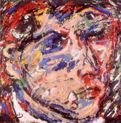 RECUERDO DE UN ROSTRO, acrylique sur toile, 100 x 100 cm, 2001
