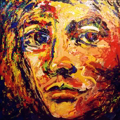 ROSTRO, acrylique sur toile, 100 x 100 cm, 1999