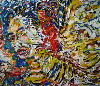 EL CANTANTE, acrylique sur toile, 120 x 100 cm, 2000