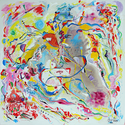 ESPOIR, acrylique sur toile, 100 x 100 cm, 2024