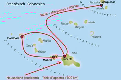 Französisch Polynesien: Etappe 4 ... wir besuchen 5 Inseln.