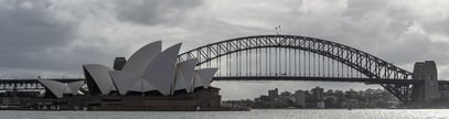 Die Wahrzeichen von Sydney: die Sydney Opera und die Harbour Bridge