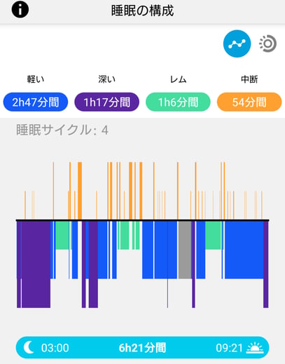 睡眠を視覚化　睡眠ポリグラフのアプリ