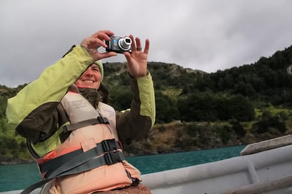 Dick eingepackt auf dem Weg zur Capilla de Marmol