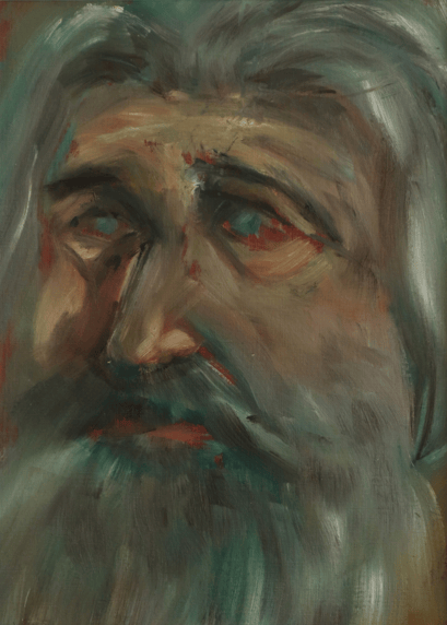 Abe - oil on paper - passe-partout 40x30 cm 