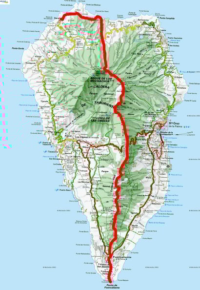 Unser Plan der Inseldurchquerung (Norden -> Süden)