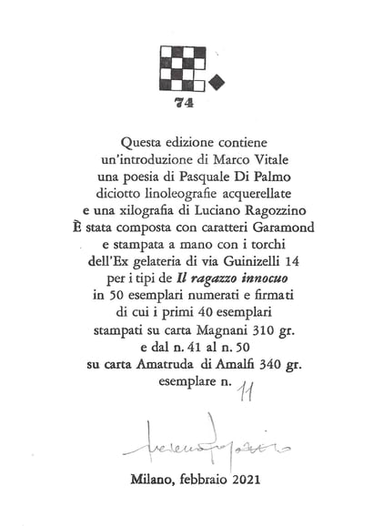 colophon numerato e firmato