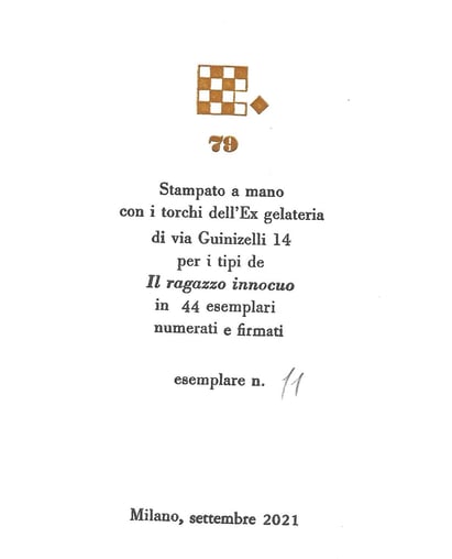 colophon numerato e firmato