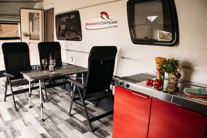 Mietwohnwagen auf dem Campingplatz Ottermeer Wiesmoor Ostfriesland