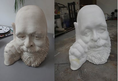 Cabeza. Ampliación Monumental para fundir en bronce.