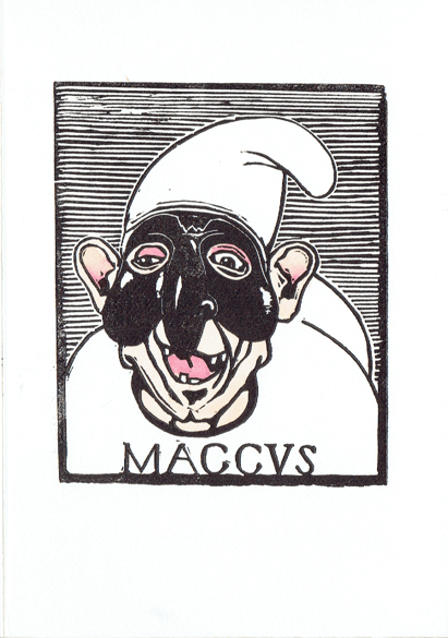 linoleografia acquerellata originale di Luciano Ragozzino