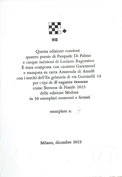 colophon numerato e firmato