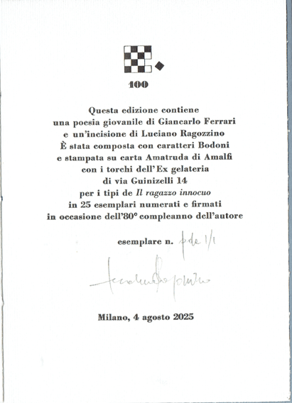 colophon numerato e firmato