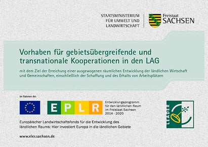 Grafik des Förderhinweises der Föderung über LEADER