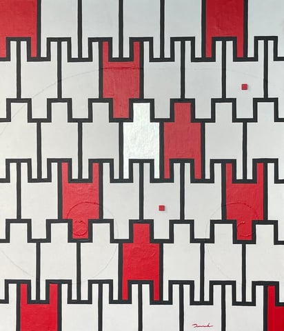 SOUL BLUEPRINT 2   455mm*530mm   F10   2025 acrylic on canvas, wood