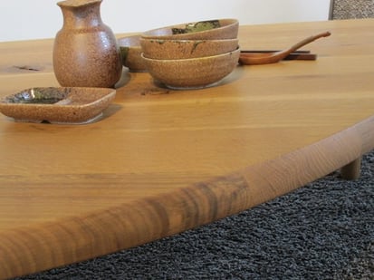 座卓　センターテーブル　リビングテーブル　半円　飛騨産業　森のことば　インテリア　家具　栃木県　東京デザインセンター