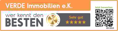 Auszeichnung Bester Immobilienmakler Bewertung für VERDE Immobilien e.K.