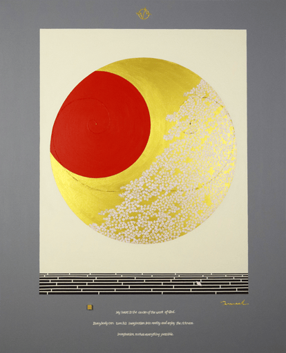 CHERRY and MOON 1   652mm*803mm   F25   2021 acrylic on canvas, wood