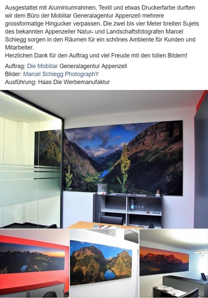 Marcel Schiegg Fotografie, Wandbilder, Die Mobiliar, Schweiz