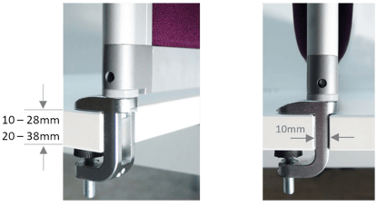 Fixing for desk screen