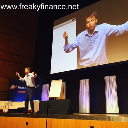 freaky finance, Immopreneur Kongress 2017, Hauptbühne, Darmstadtium, Achim Zimmermann auf der Bühne
