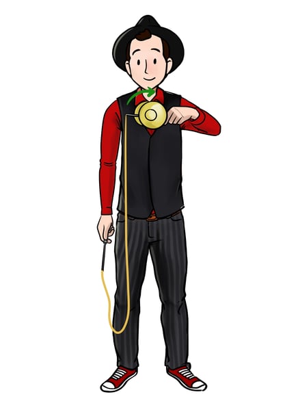 Attraper le diabolo sur la baguette