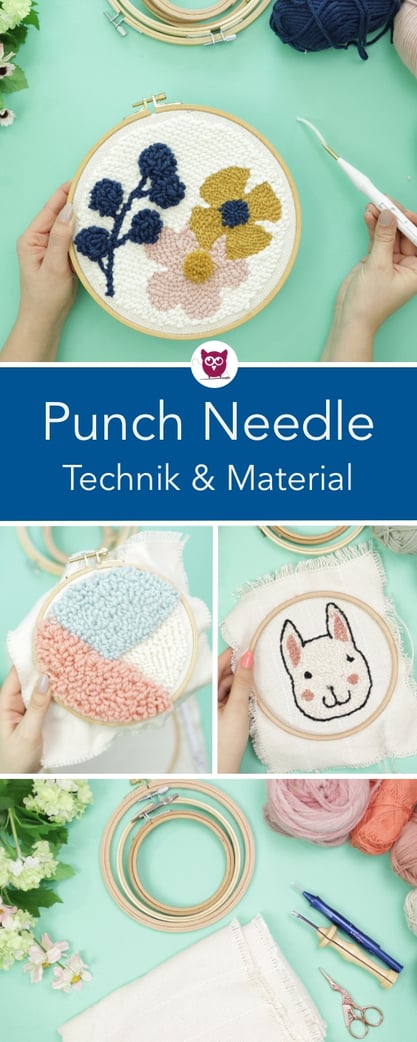 Punch Needle / Rug Hooking Technik und Grundlagen: Welches Material brauche ich für Punchneedling, Anleitung, Tipps und Tricks für Anfänger. Ich zeige euch verschiedene Projekte für Needle Punch. Anleitung von DIY Eule.