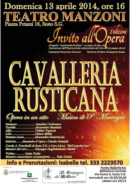 Manifesto Cavalleria Rusticana