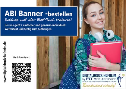 Abschluss Banner für ABI, Realschule etc - Wetterfest - mit ihrem Motiv - Fertig zum Aufhängen