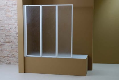 Mampara de baño frontal de tres hojas plegables con acrílico