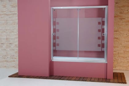 Mampara frontal de baño de dos hojas correderas
