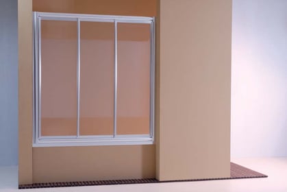 Mampara frontal de baño de tres hojas correderas